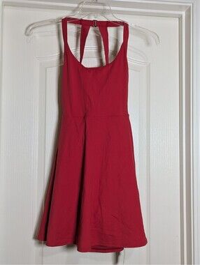Halara Red Tennis Dress With Shorts Easy Peezy Stretchy XS NWT